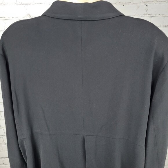 VTG J. Jill Black Wool Blend Stretch Lightweight Buttoned Lined Coat Size 18 - Picture 12 of 16